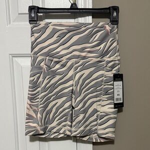 Yogalicious Wild Zebra Blue Fog Bike Shorts [XS] - one pair